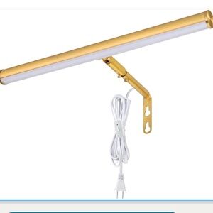 LED Adjustable Plugin Picture Light W/ Warm White Light/Gold Tone